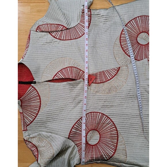 IC by Connie K Metallic Red Gold Asymmetric Jacket Wearable Art Circles USA XXL - Picture 6 of 11
